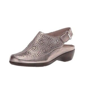 Easy Spirit Womens 7.5 WW Bronze Metallic Dawn Leather Slingback Clogs NIB LF9